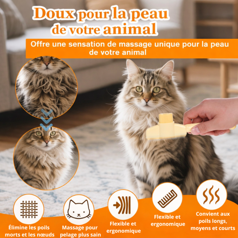 Brosse nettoyante – Massage & élimination des poils